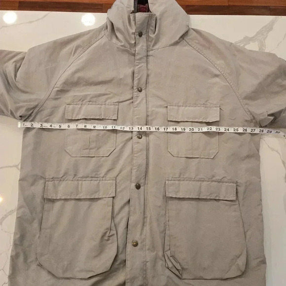 VTG Woolrich Hooded Full Zip Parka Jacket Tan Brown Mens Size Large - Picture 12 of 15